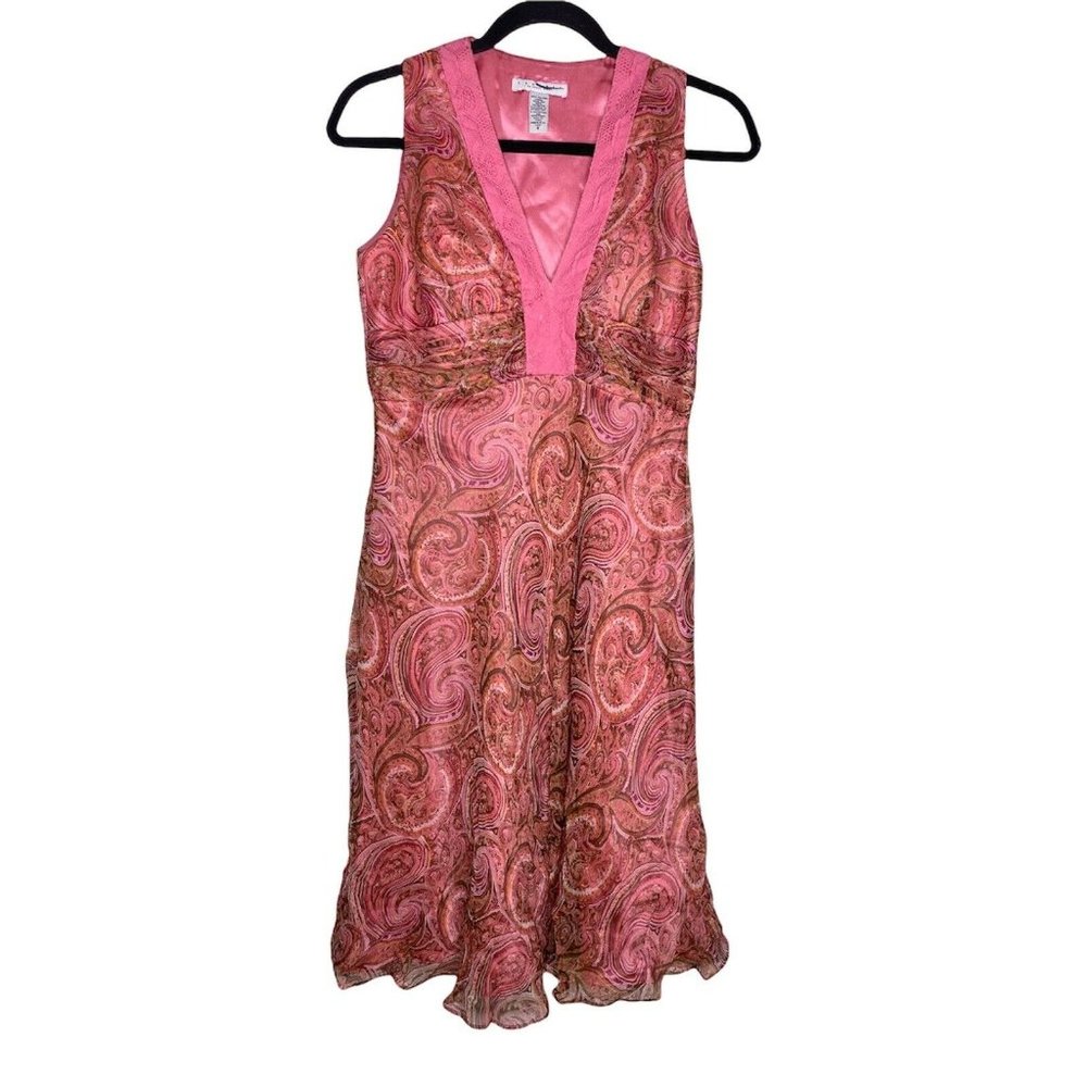 Laundry Dress Size 8 Silk Sleeveless Paisley By Shelli Segal Mini Dress Women's